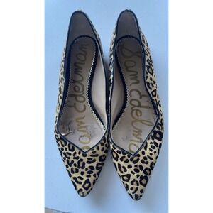 Sam Edelman Flats Riza Womens Size 9M Tan Brown Animal Dyed Cow Hair Slip On